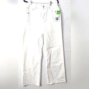 Tinseltown‎ High Waisted Wide Leg Baggy Denim Jeans White Size 11